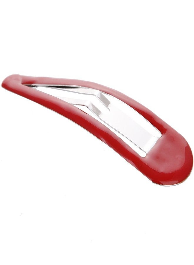 LONEEDY Pack of 10 Large Metal Stoving Varnish Hair Snap Clips,3.5 inch Long No-slip Hair Clips Barrettes For Women and Girls (Red) - Image 2